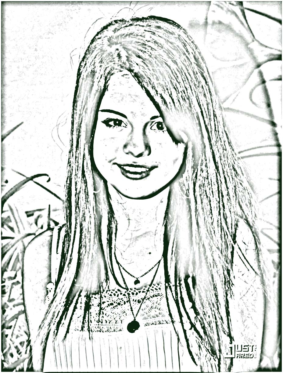  Selena Gomez Kids Coloring Sheets Brown Hairstyle