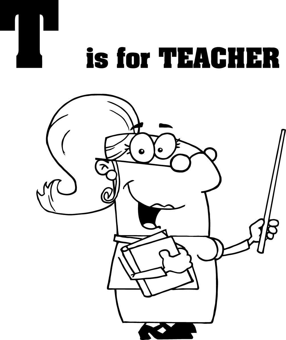  T for Teacher Coloring Online Pre school