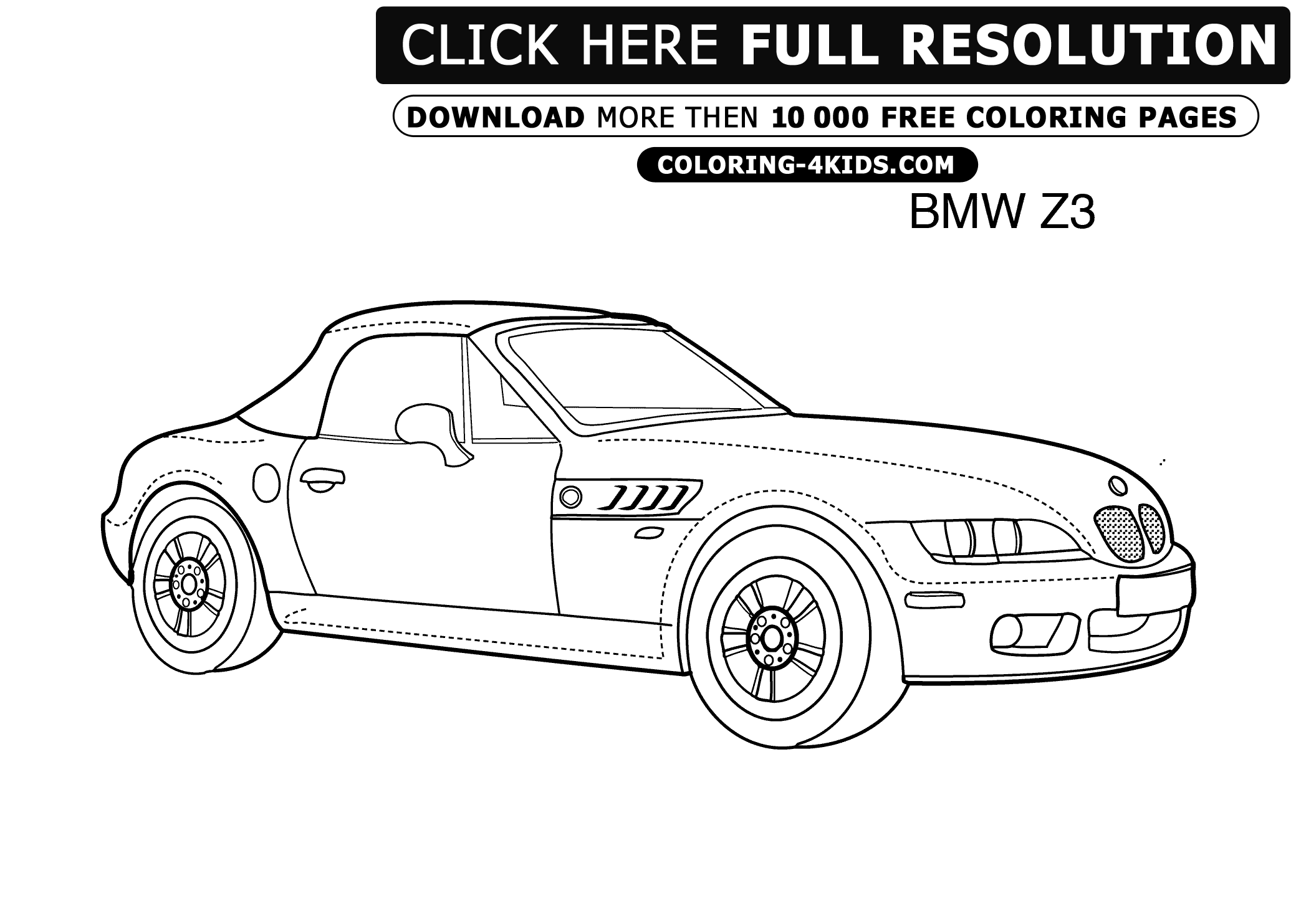 Z3 BMW Car Pictures to Color Printable Coloring Pages for Kids