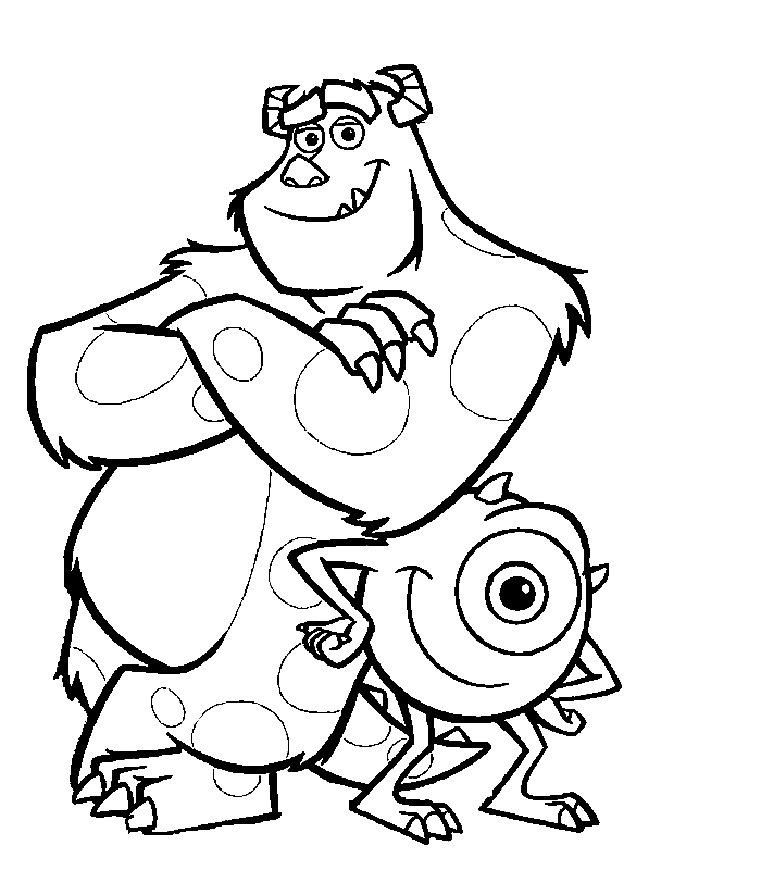 2 Friends Monster Movie Coloring pages for Kids