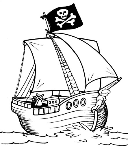  3D Pirate Ship Coloring Pages for Kids | Print Coloring Pages