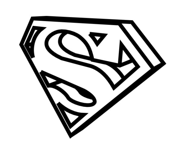  3D Superman Logo Coloring Pages For Kids | Print Coloring pages