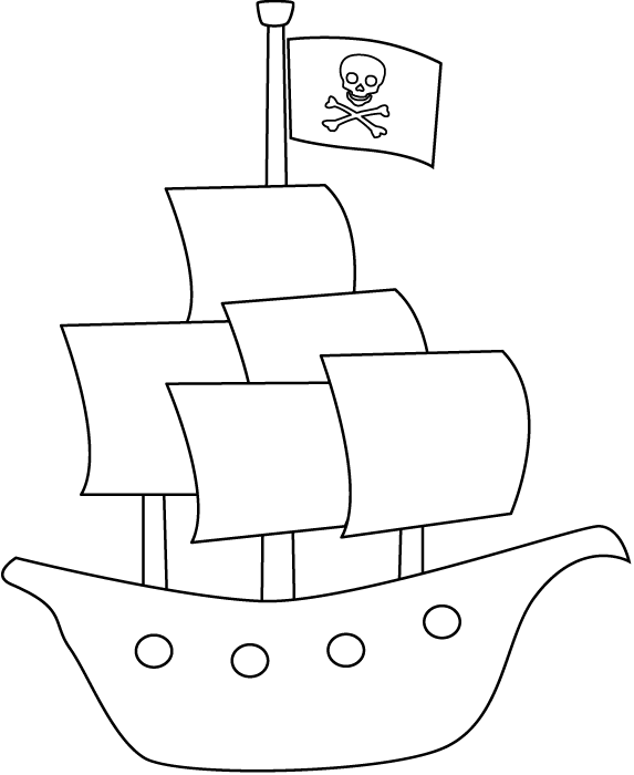 Baby Pirate Ship Coloring Pages for Kids | Print Coloring Pages