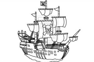 Big Pirate Ship Coloring Pages for Kids | Print Coloring Pages