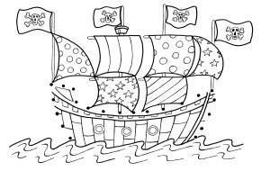 Coloring Pirate Ship Coloring Pages for Kids | Print Coloring Pages