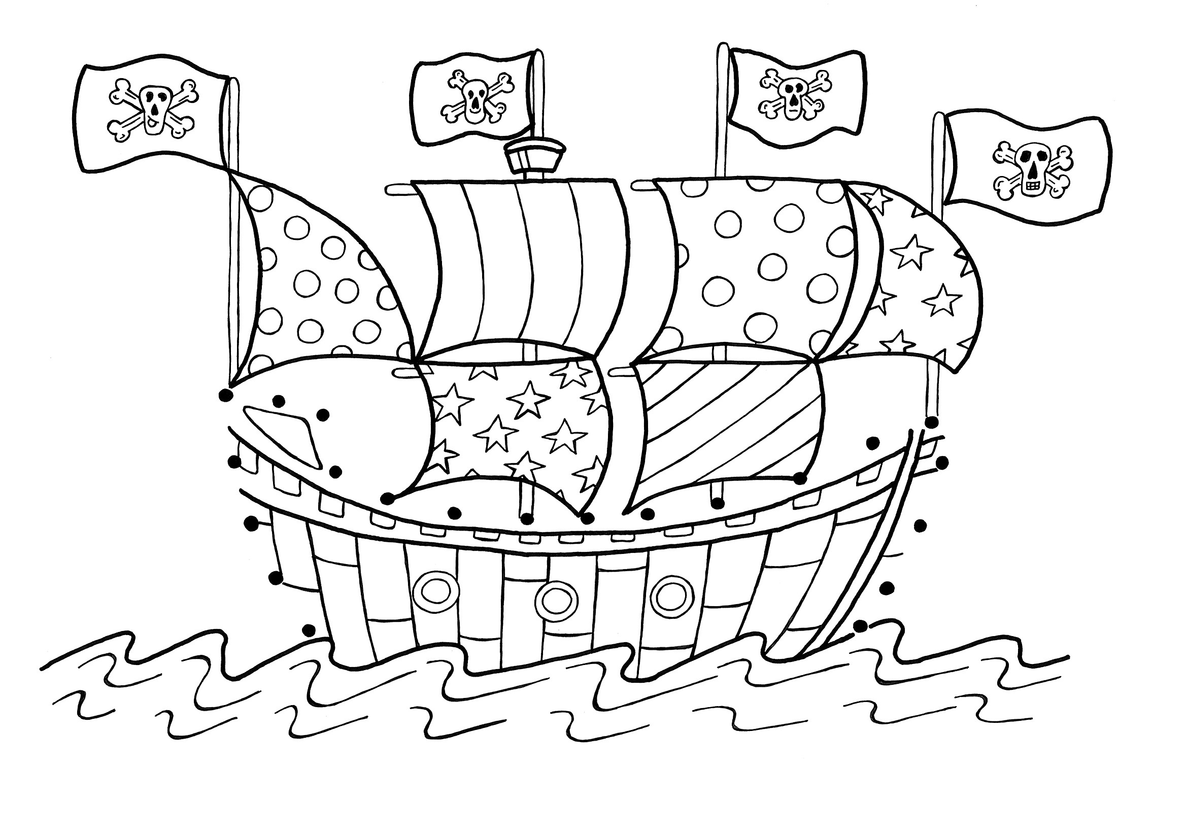  Coloring Pirate Ship Coloring Pages for Kids | Print Coloring Pages