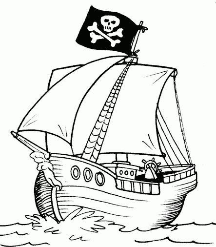 Cool Pirate Ship Coloring Pages for Kids | Print Coloring Pages
