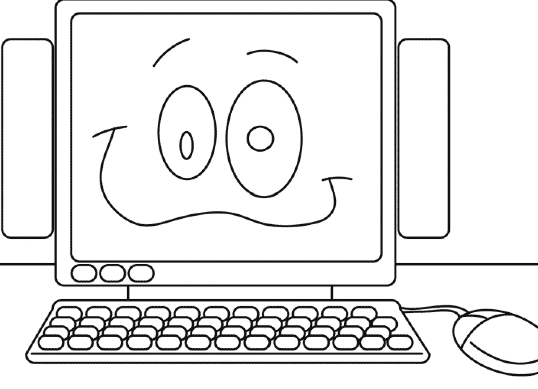Crazy Computer Coloring Pages for Kids | Print Coloring Pages
