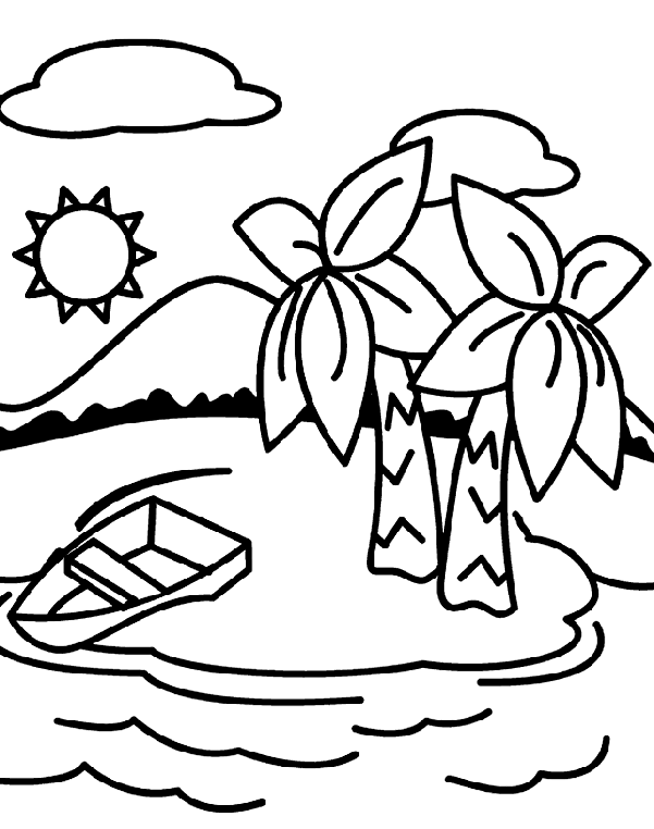 Cute Island Coloring Pages | Print Coloring pages