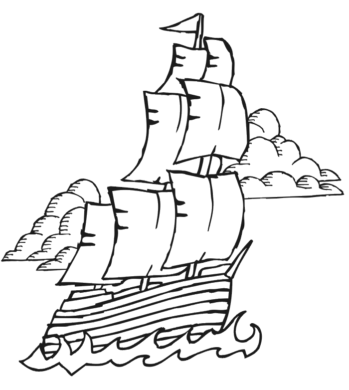 Faster Pirate Ship Coloring Pages for Kids | Print Coloring Pages