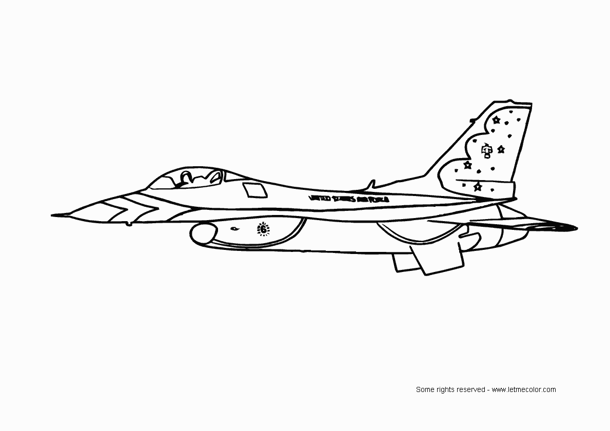 Fighter Airplane Jet Color Pictures | Print Coloring pages | #14