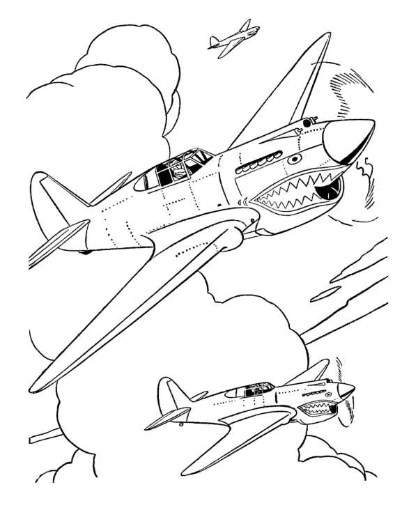 Fighter Airplane Jet Color Pictures | Print Coloring pages | #5