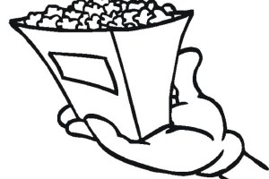Give me your Popcorn Bag Colouring pages