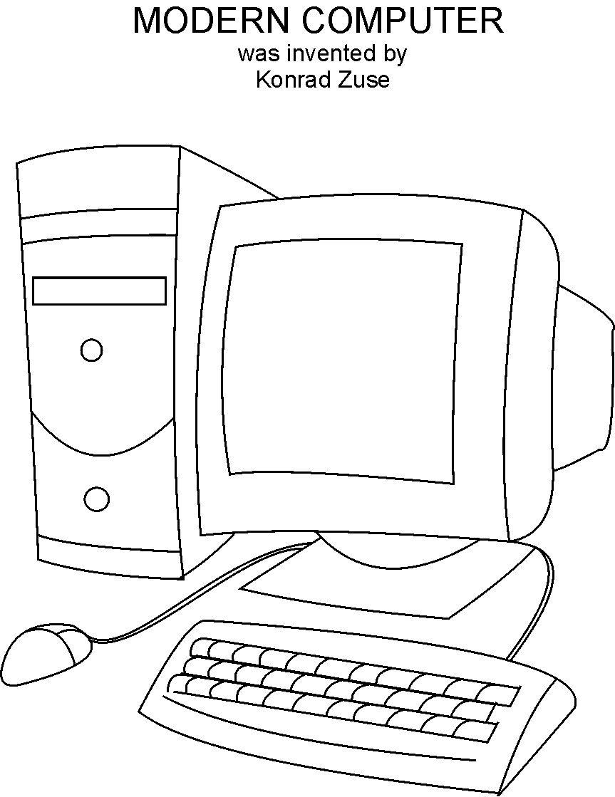  Modern Computer Coloring Pages for Kids | Print Coloring Pages