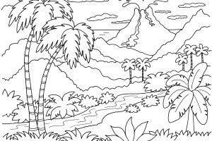 Nature Island Coloring Pages | Print Coloring pages