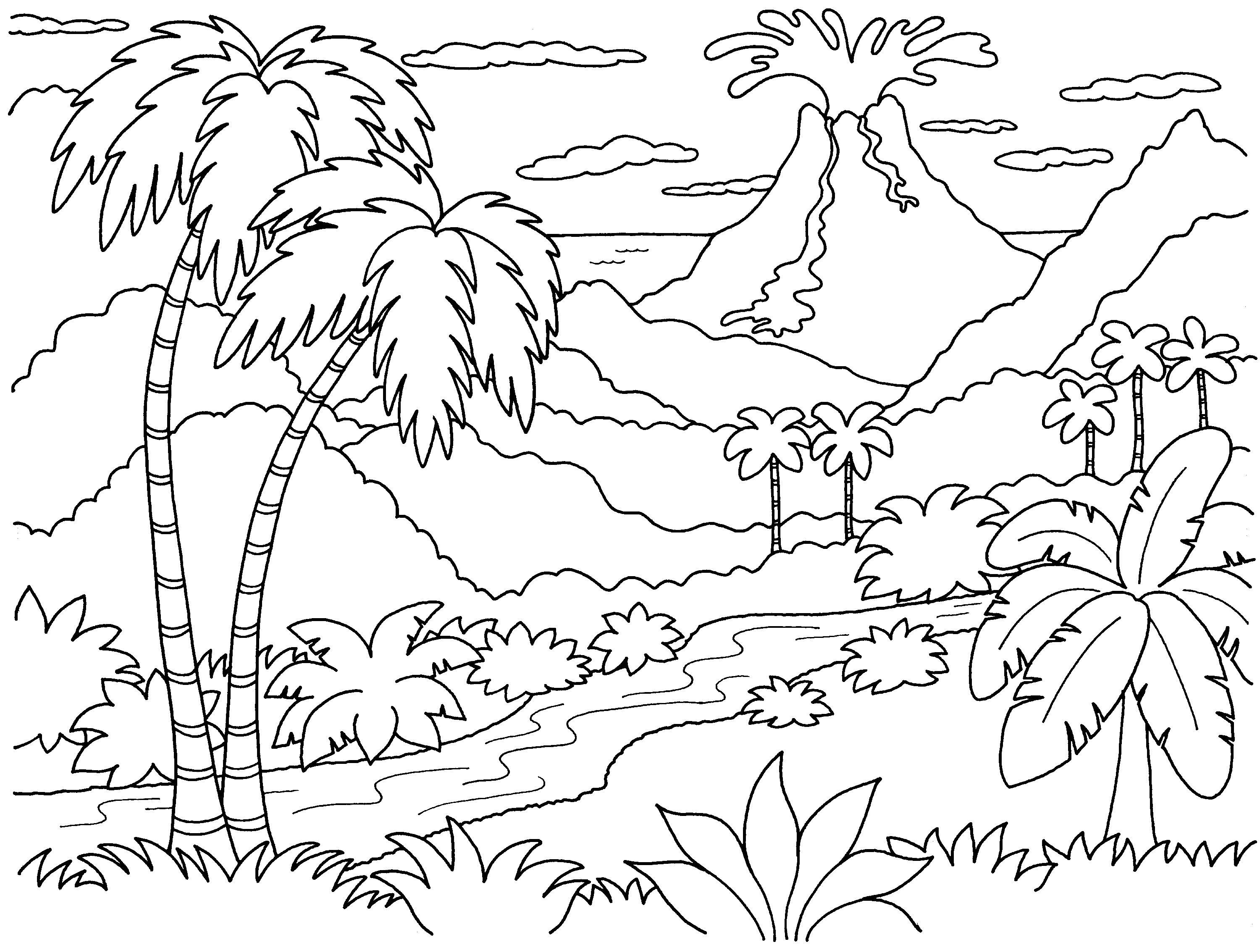  Nature Island Coloring Pages | Print Coloring pages