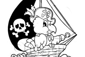 Parrot Pirate Ship Coloring Pages for Kids | Print Coloring Pages