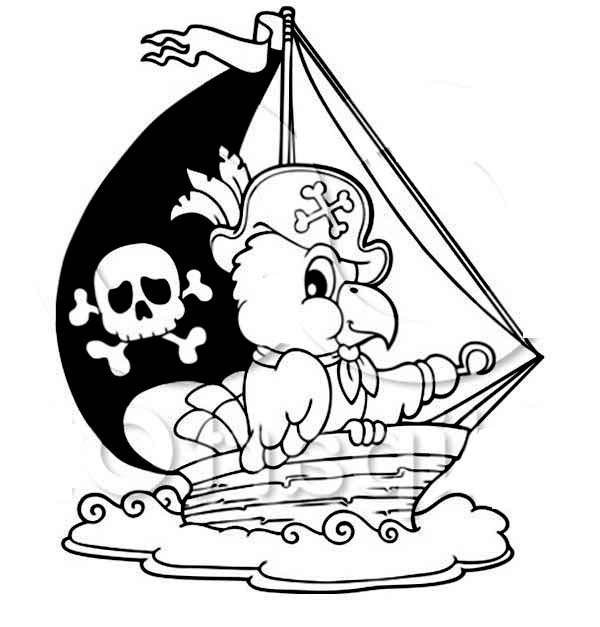  Parrot Pirate Ship Coloring Pages for Kids | Print Coloring Pages