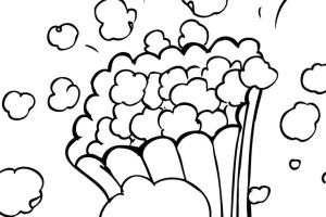 Party Popcorn Colouring pages