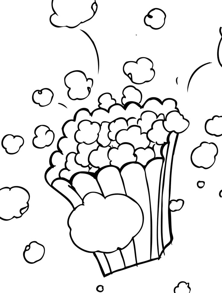  Party Popcorn Colouring pages