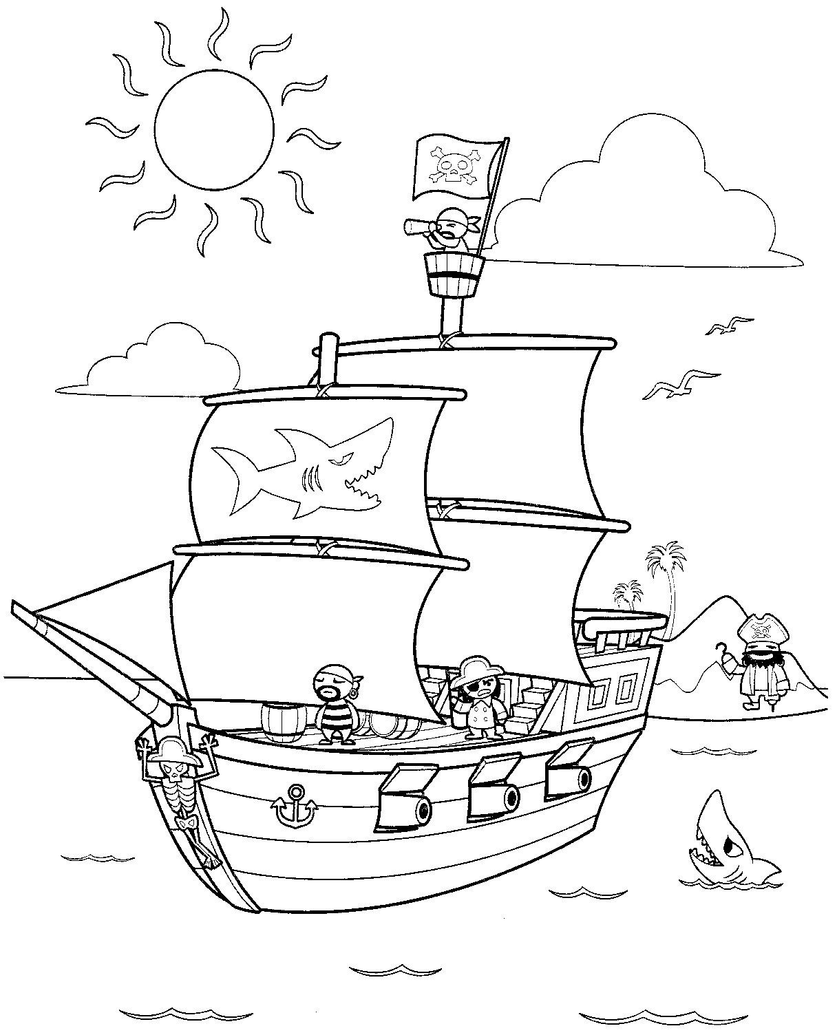 Pirate Ship Coloring Pages for Kids | Print Coloring Pages