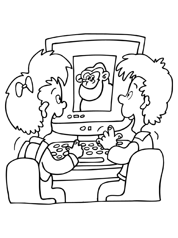 Players Computer Coloring Pages for Kids | Print Coloring Pages