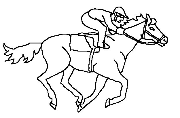 Race Horses Color Pictures | Print Coloring pages | #1