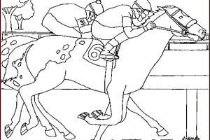 Race Horses Color Pictures | Print Coloring pages | #14