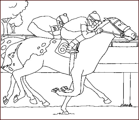  Race Horses Color Pictures | Print Coloring pages | #14