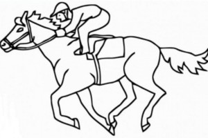 Race Horses Color Pictures | Print Coloring pages | #16