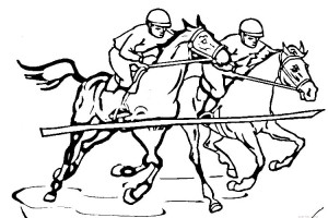 Race Horses Color Pictures | Print Coloring pages | #17