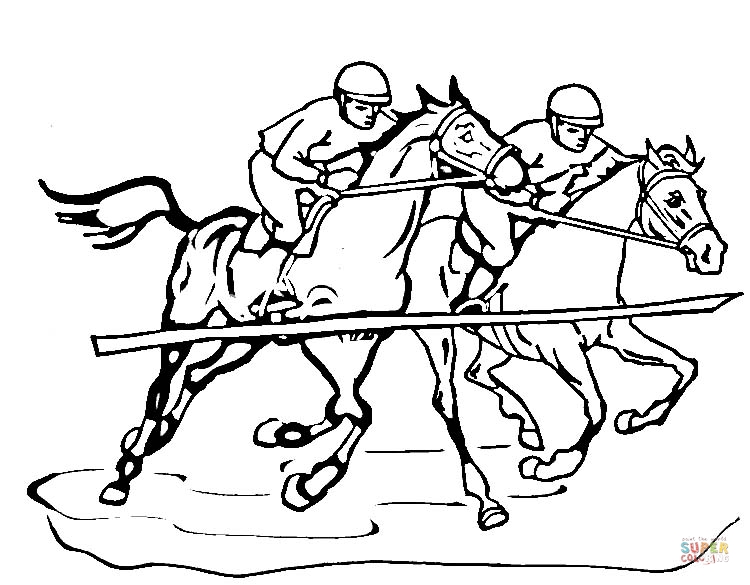  Race Horses Color Pictures | Print Coloring pages | #17