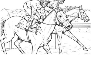 Race Horses Color Pictures | Print Coloring pages | #2