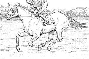 Race Horses Color Pictures | Print Coloring pages | #3