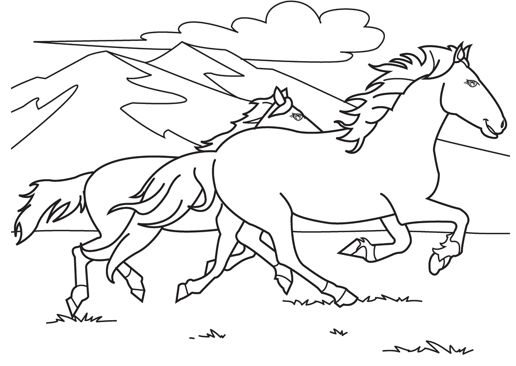  Race Horses Color Pictures | Print Coloring pages | #6