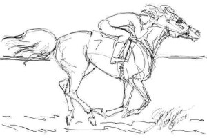 Race Horses Color Pictures | Print Coloring pages | #7