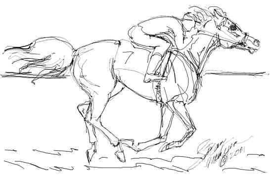  Race Horses Color Pictures | Print Coloring pages | #7