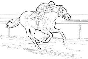Race Horses Color Pictures | Print Coloring pages | #8