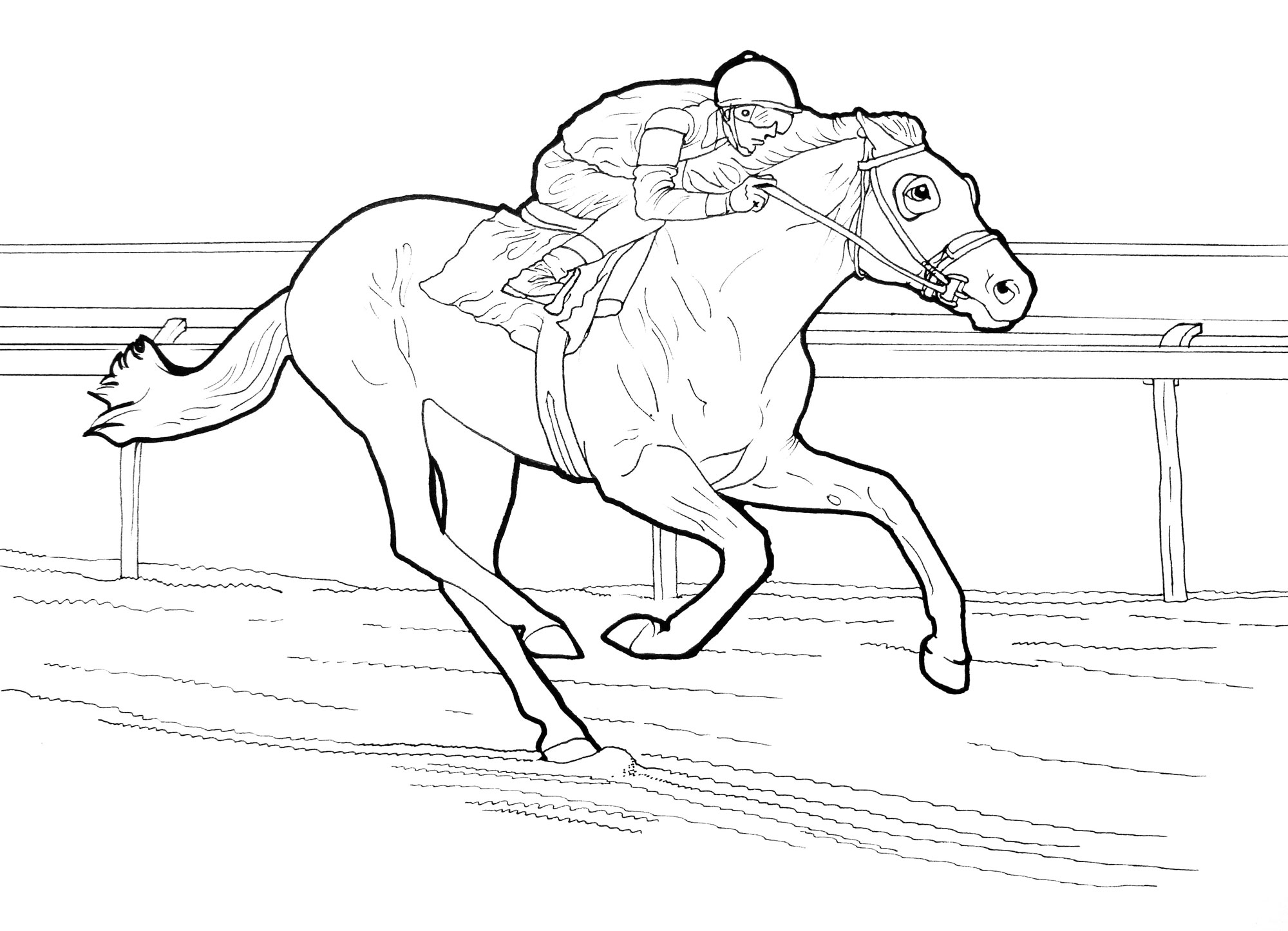  Race Horses Color Pictures | Print Coloring pages | #8
