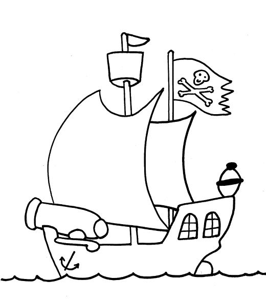  Small Pirate Ship Coloring Pages for Kids | Print Coloring Pages