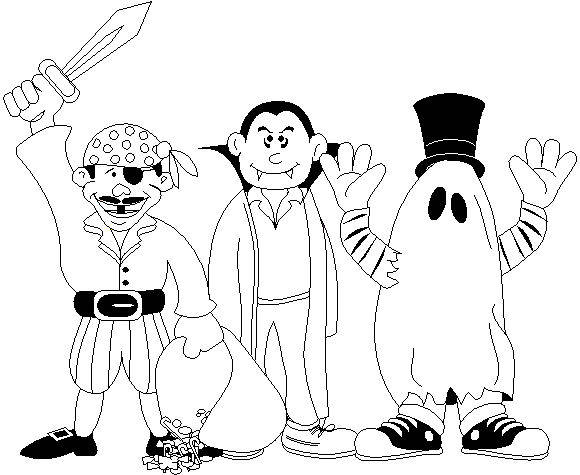  3 Costume Halloween Coloring Pages