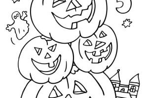 3 Pumpkin Halloween Coloring Pages