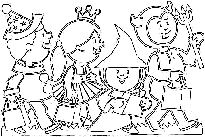  4 Kids Costumes Halloween Coloring Pages for Kids