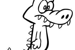 Alligator Cartoon Kids Coloring Sheets