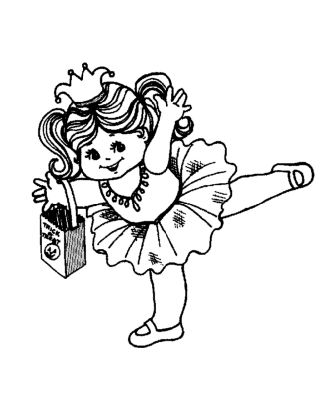 Ballet Dancer Costume Halloween Coloring Pages