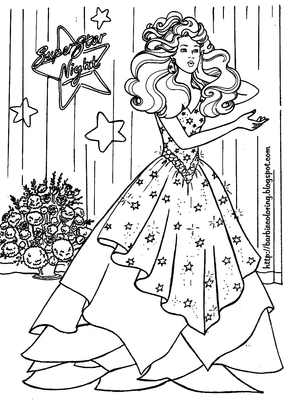 Download Barbie at Theater Coloring Pages | Barbie Coloring ...