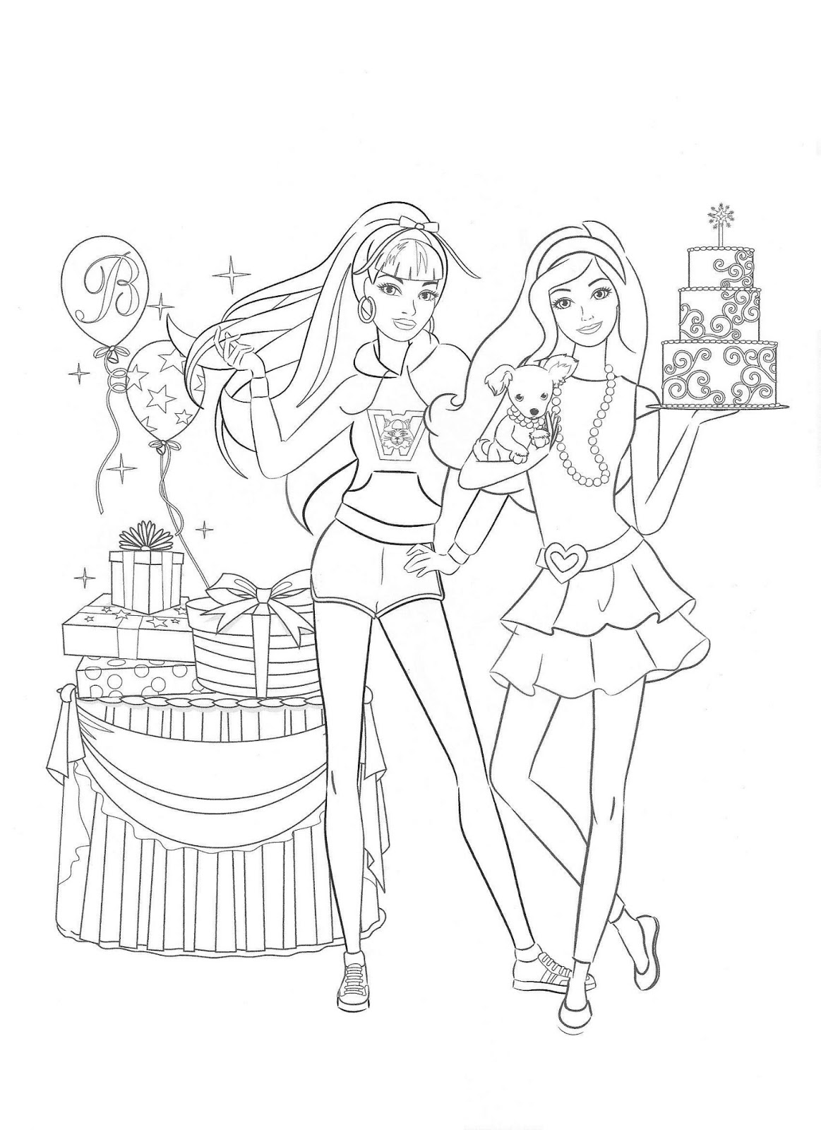  Barbie Cake Coloring Pages | Barbie Coloring Pictures