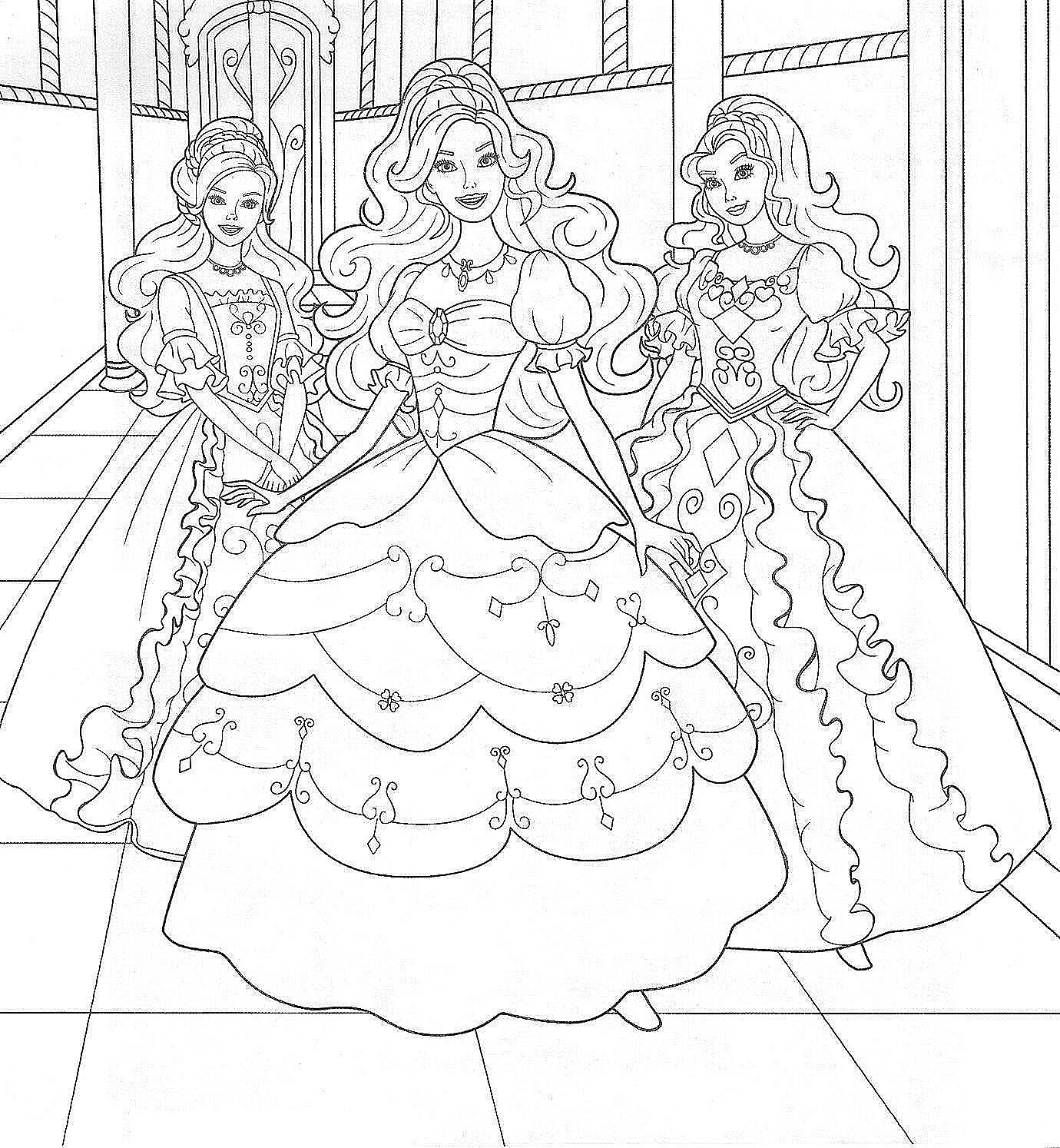  Barbie & Two Friends Coloring Pages | Barbie Coloring Pictures