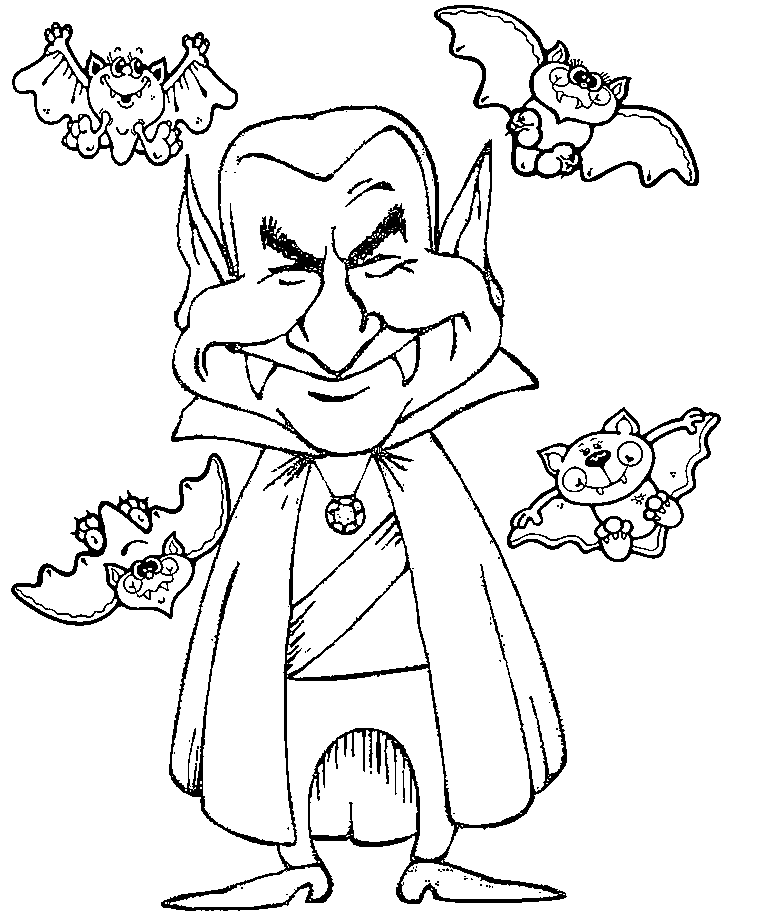 Cartoon Dracula Coloring Pages | Print Coloring Pages