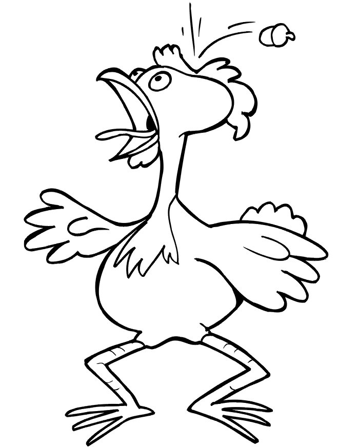 Chicken Coloring Pages Crazy Cartoon Chicken| Animal Coloring Pages